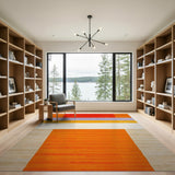 Bold Multi-Color Horizontal Stripe Geometric Rug
