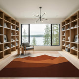 Layered Terracotta Mountains Area Rug
