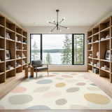 Beige Pebble Abstract Area Rug