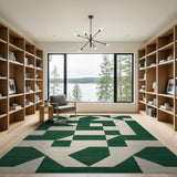 Emerald Green Geometric Modern Geometric Modern Area Rug