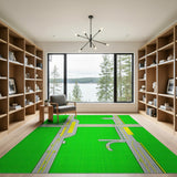 Green Green Highway Interchange Geometric Area Rug