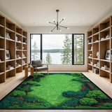 Lush Green Forest Glade Area Rug