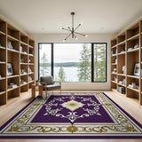 Purple Ornate Medallion Area Rug