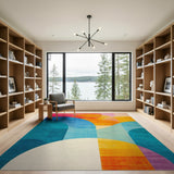 Vibrant Overlapping Arches Geometric Area Rug