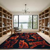 Geometric Orange Tabby Cats Area Rug