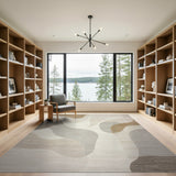 Beige and Neutral Abstract Area Fluid Beige Abstract Area Rug