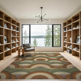 Layered Circle Geometric Area Rug