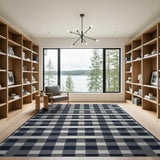 Geometric Modern Modern Black White Checkered Area Rug