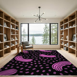 Whimsical Pink Banana Pattern Area Rug