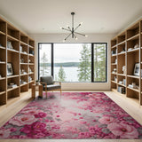 Blush Pink Rose Cherry Blossom Floral Rug