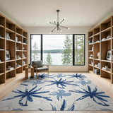 Blue Abstract Starburst Area Rug