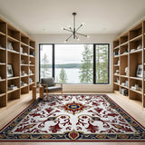 Red Floral Persian Medallion Area Rug
