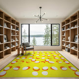 Playful Cartoon Eggs Yellow Area Rug