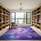 Purple Watercolor Scales Area Rug