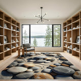 Mushroom Pebble Zen Garden Area Rug
