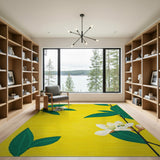 Sunny Yellow Jasmine Bloom Area Rug