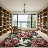 Blush Pink Peony Floral No. 8 Area Rug
