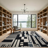 Bold Geometric Black White No. 6 Area Rug