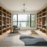 Multi-color and Patterns Abstract Wave Neutral Area Rug