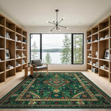 Emerald Green Southwestern Geometric Area Rug