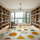 Multi-color and Patterns Vibrant Citrus Fruit Medley Area Rug