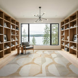 Beige Interlocking Arch Geometric Area Rug