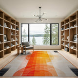 Modern Geometric Orange Circle Area Rug