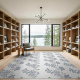 Grey Bellflower Floral Area Rug