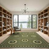 Sage Green Sunflower Persian Area Rug