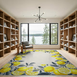 Vibrant Lemon Border Area Rug