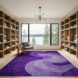 Purple Purple Swirling Abstract Area Rug