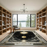 Golden Sun Face Moon Celestial Rug