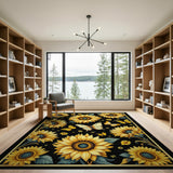 Sunflower Butterfly Garden Area Rug