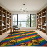 Rainbow Lantern Rustic Area Rug