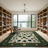 Green Leaf Persian Area Rug