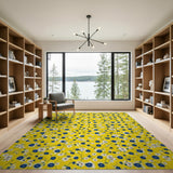 Vibrant Yellow Daisy Floral Area Rug