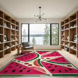 Playful Watermelon Smiles Area Rug