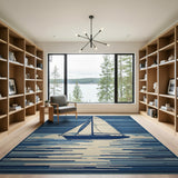 Coastal Sailboat Blue Area Rug