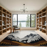 Grey Wolf Howling at Starry Moon Mountain Rug