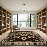 Elegant Traditional Persian Rug in Beige Maroon