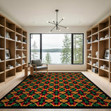 Vibrant Geometric Heritage Tribal Area Rug