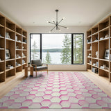 Blush Pink Honeycomb Geometric Area Rug