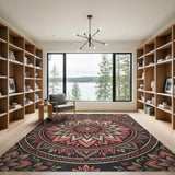Pink Vintage Pink Mandala Floral Area Rug