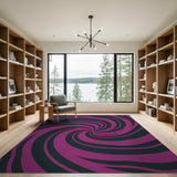 Hypnotic Purple Swirl Area Rug
