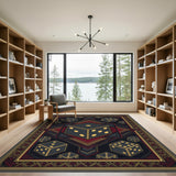 Black Gold Dice Geometric Area Rug