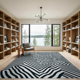 Bold Black and White Bold Black White Geometric Maze Rug