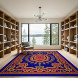 Opulent Blue Persian Medallion Rug
