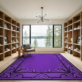 Purple Purple Ornate Persian Border Rug