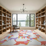 Colorful Cartoon Dogs Kids Washable Area Rug
