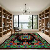 Traditional Persian Vibrant Multi-Color Persian Medallion Area Rug